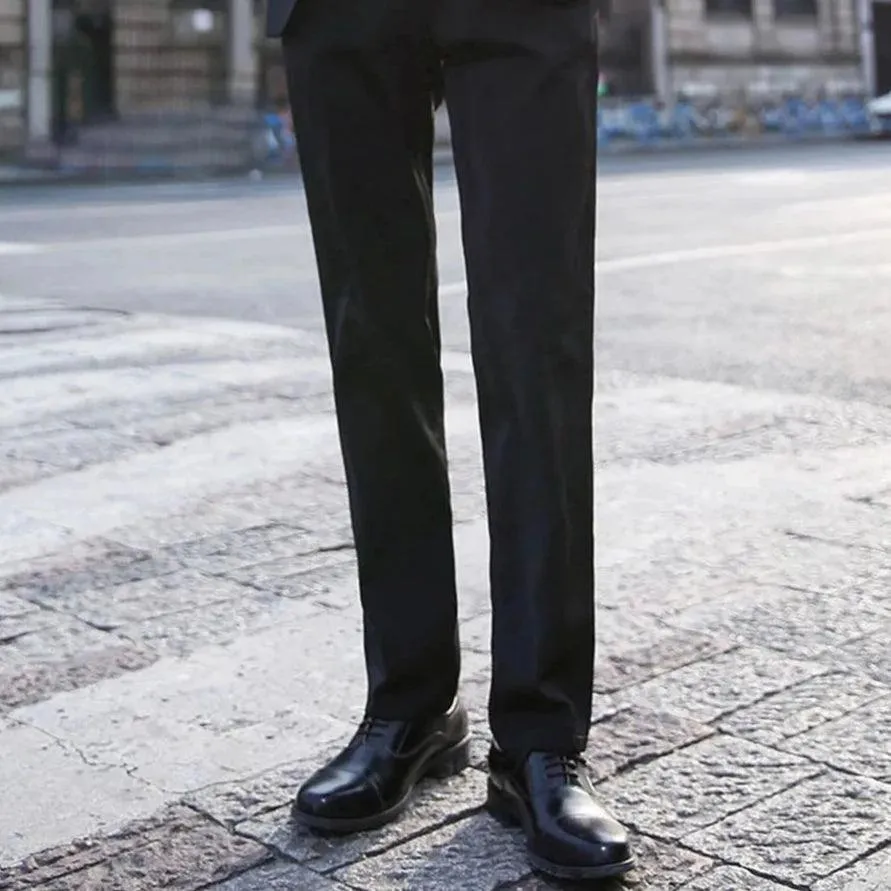 Men Business Casual Suit Pants Solid Office Trousers