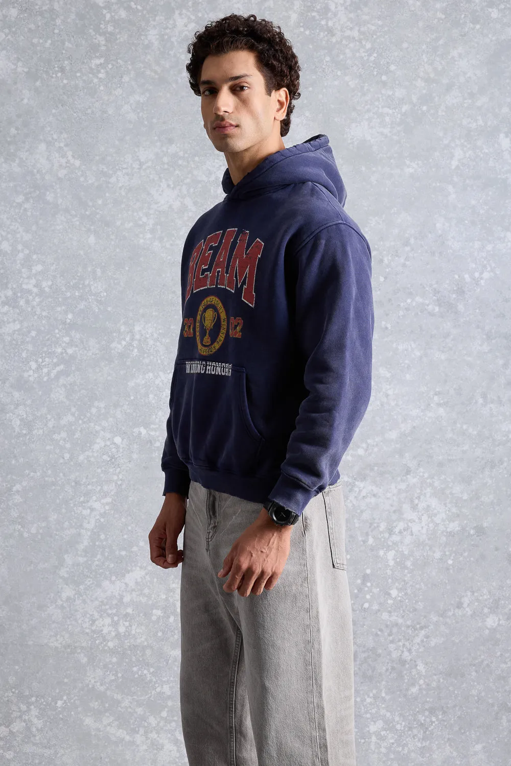 Men's Acid Wash Beam Heavyweight Hoodie