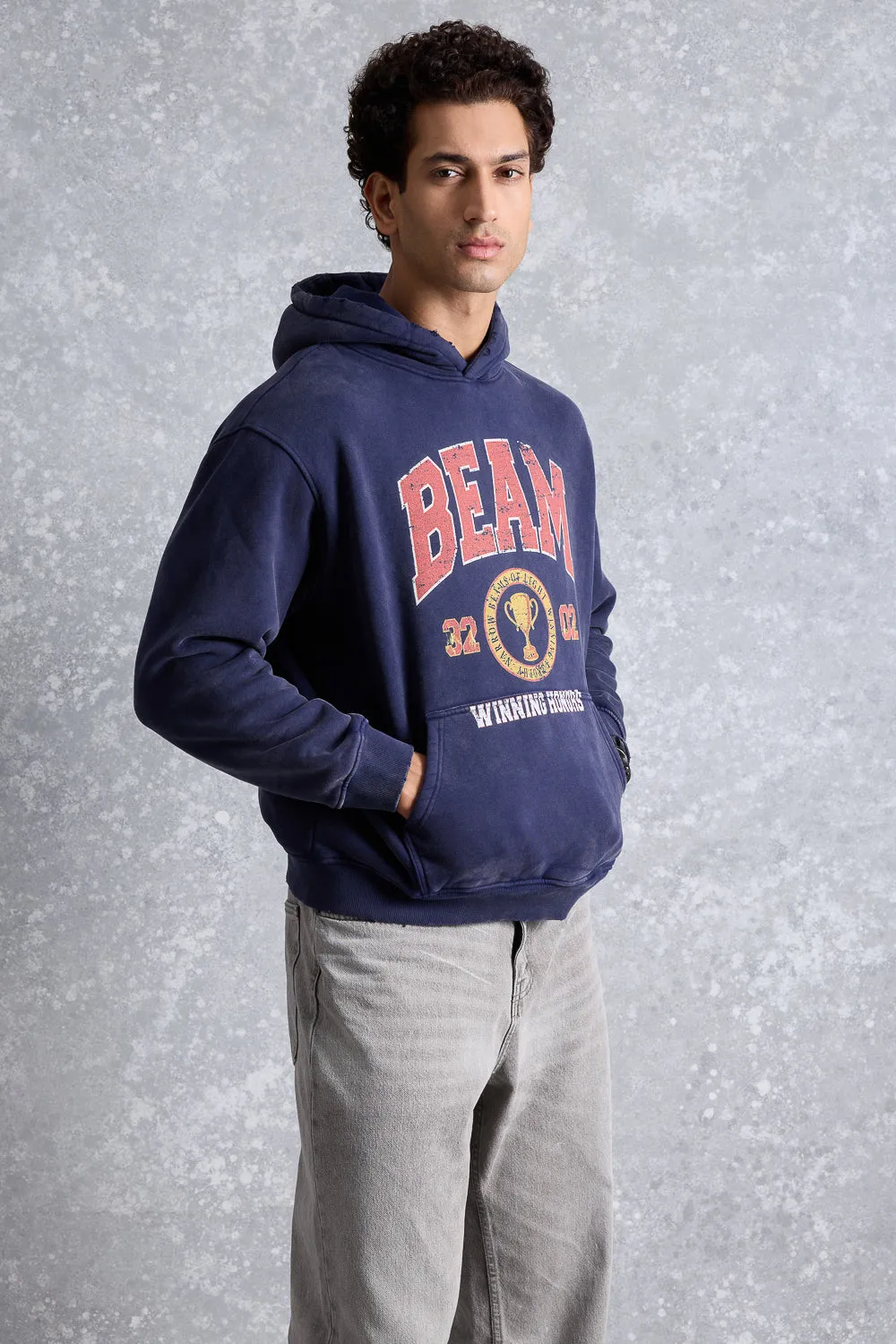 Men's Acid Wash Beam Heavyweight Hoodie