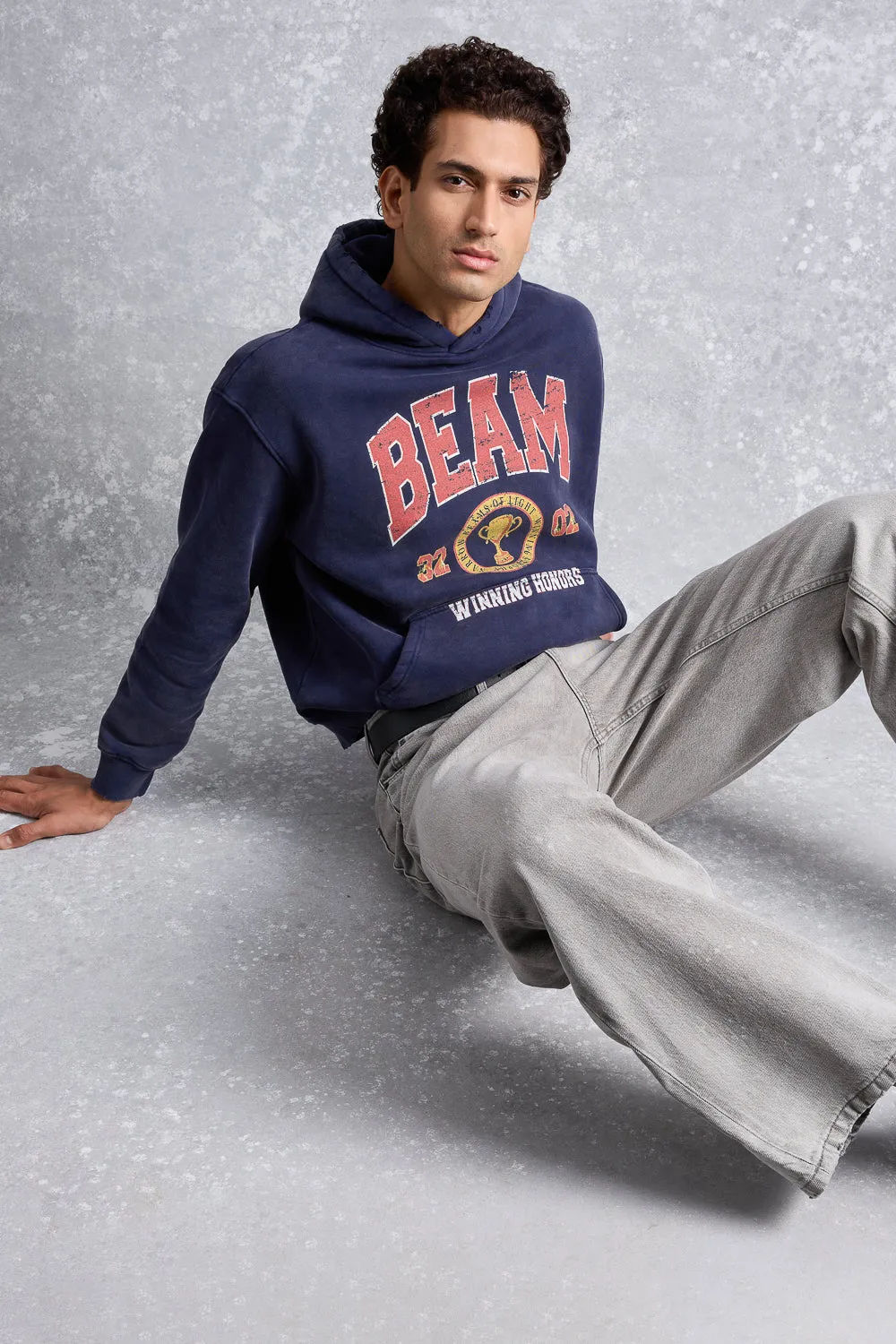 Men's Acid Wash Beam Heavyweight Hoodie