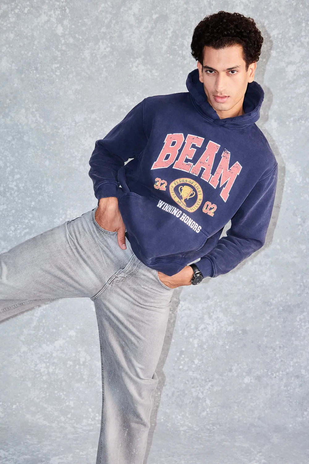Men's Acid Wash Beam Heavyweight Hoodie