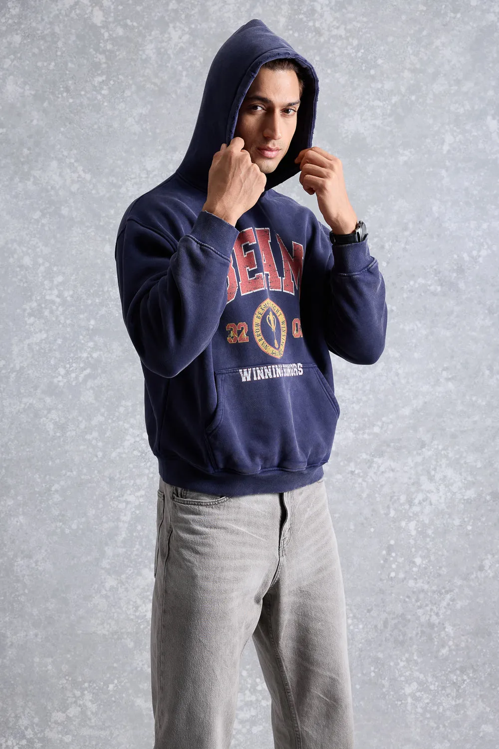 Men's Acid Wash Beam Heavyweight Hoodie