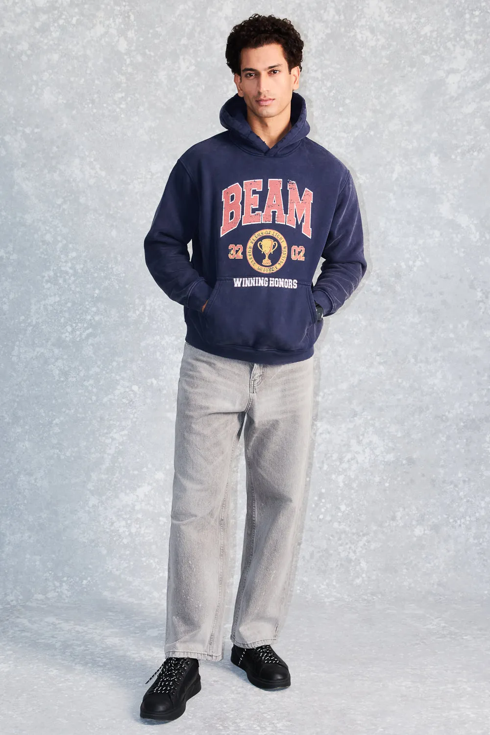 Men's Acid Wash Beam Heavyweight Hoodie