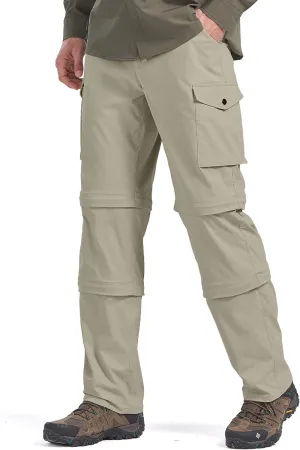 Mens Hiking Pants Convertible Quick-Dry-Stretch-Lightweight Zip-Off Outdoor Waterproof Safari Scouts Fishing Pants