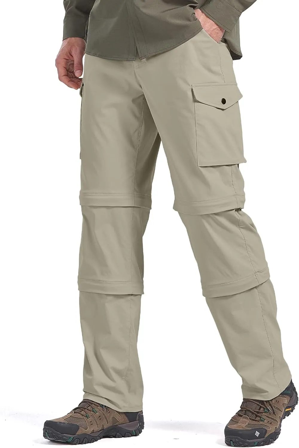 Mens Hiking Pants Convertible Quick-Dry-Stretch-Lightweight Zip-Off Outdoor Waterproof Safari Scouts Fishing Pants