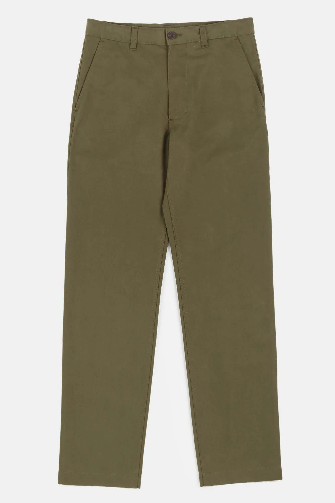 Men's Slim Heavyweight 100% Cotton Twill Chinos - Olive