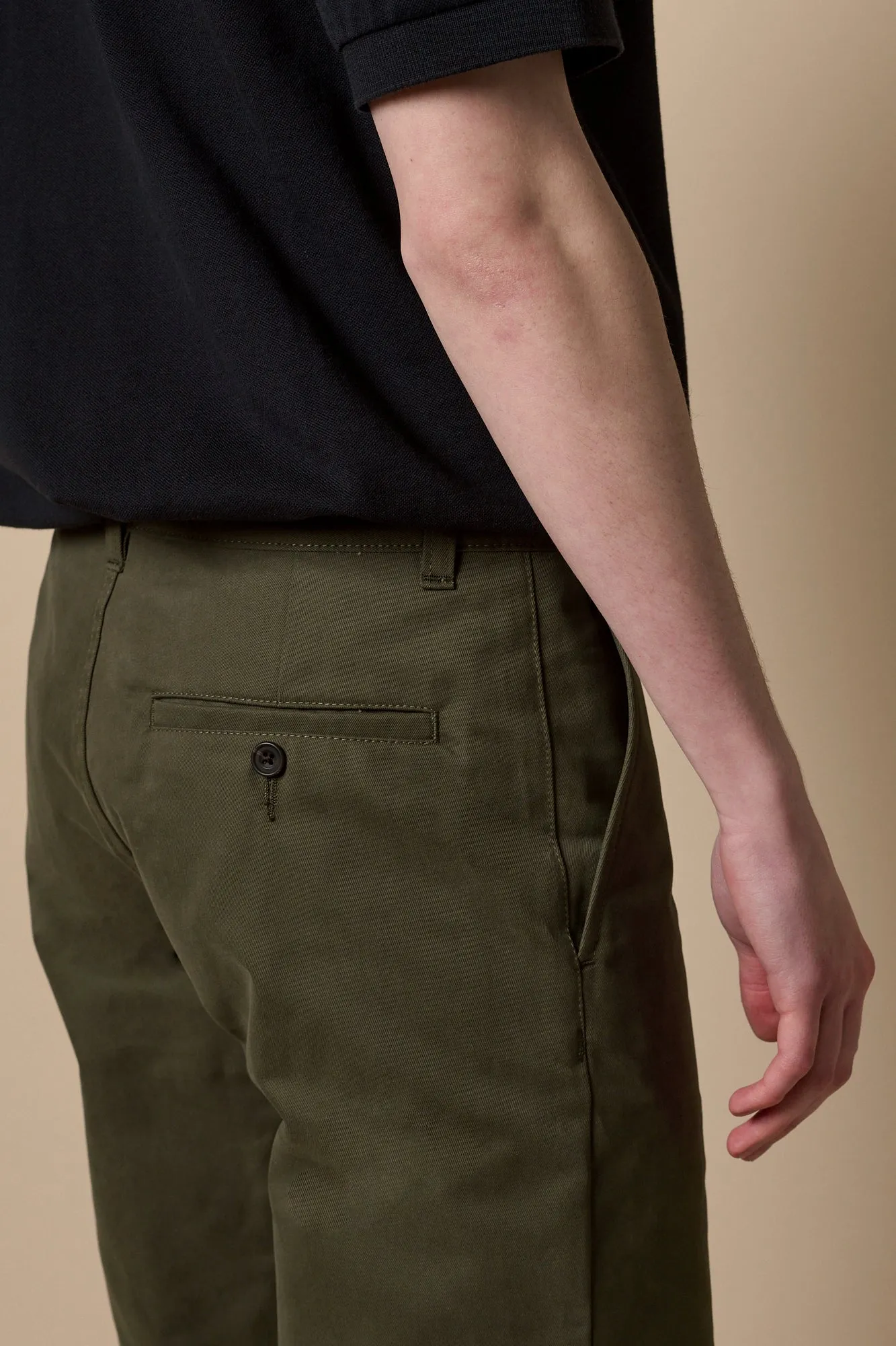 Men's Slim Heavyweight 100% Cotton Twill Chinos - Olive