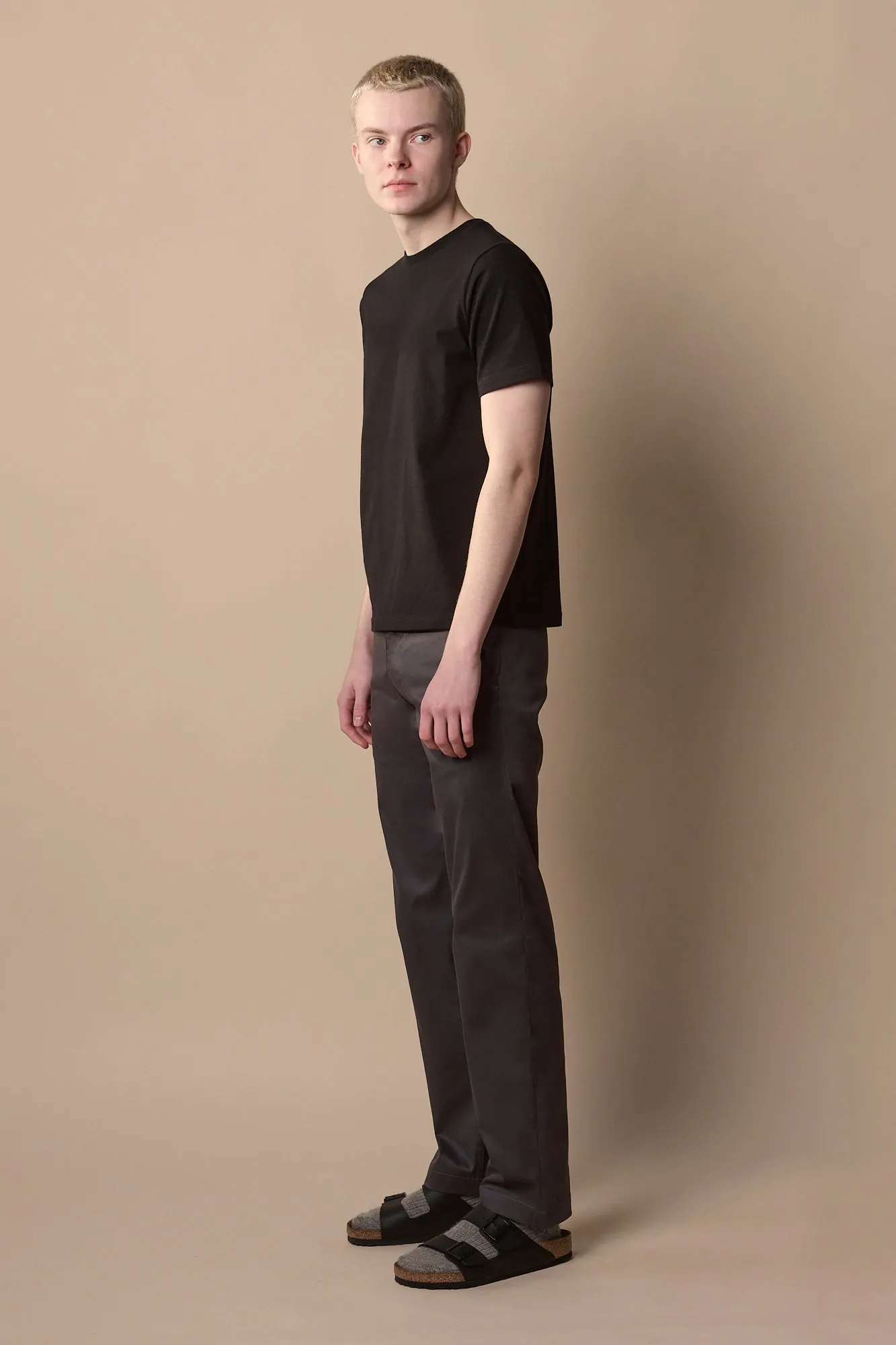 Men's Slim Lightweight Stretch Cotton Twill Chinos - Slate Grey