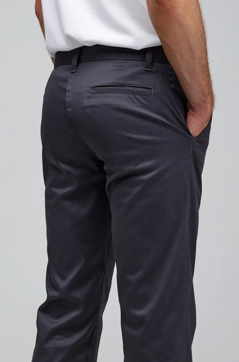 Men's Slim Lightweight Stretch Cotton Twill Chinos - Slate Grey