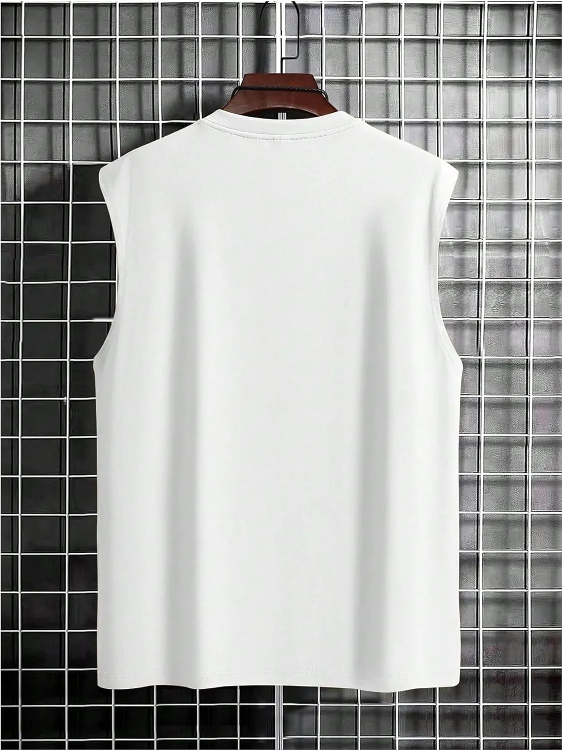 Men's Tropical Sleeveless Beach Tank Top Crew Neck Cut Off Vacation Summer Tanks