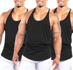 Men's Workout Stringer Tank Tops Athletic Quick Dry Y-Back Tops Bodybuilding Muscle Shirts for Gym1 Or 3 Pack