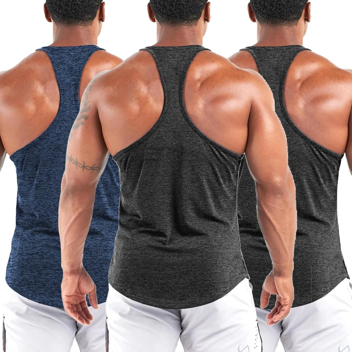 Men's Workout Stringer Tank Tops Athletic Quick Dry Y-Back Tops Bodybuilding Muscle Shirts for Gym1 Or 3 Pack