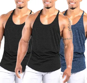 Men's Workout Stringer Tank Tops Athletic Quick Dry Y-Back Tops Bodybuilding Muscle Shirts for Gym1 Or 3 Pack