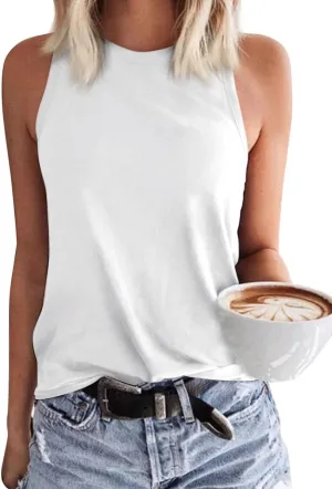 MHTOR Baseball O-Neck Tank Women Print Baseball Tanks Cute Workout Graphic Casual Summer Sleeveless Vest Top