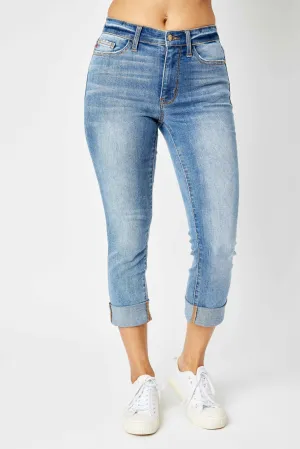 Mid Rise Cuffed Skinny