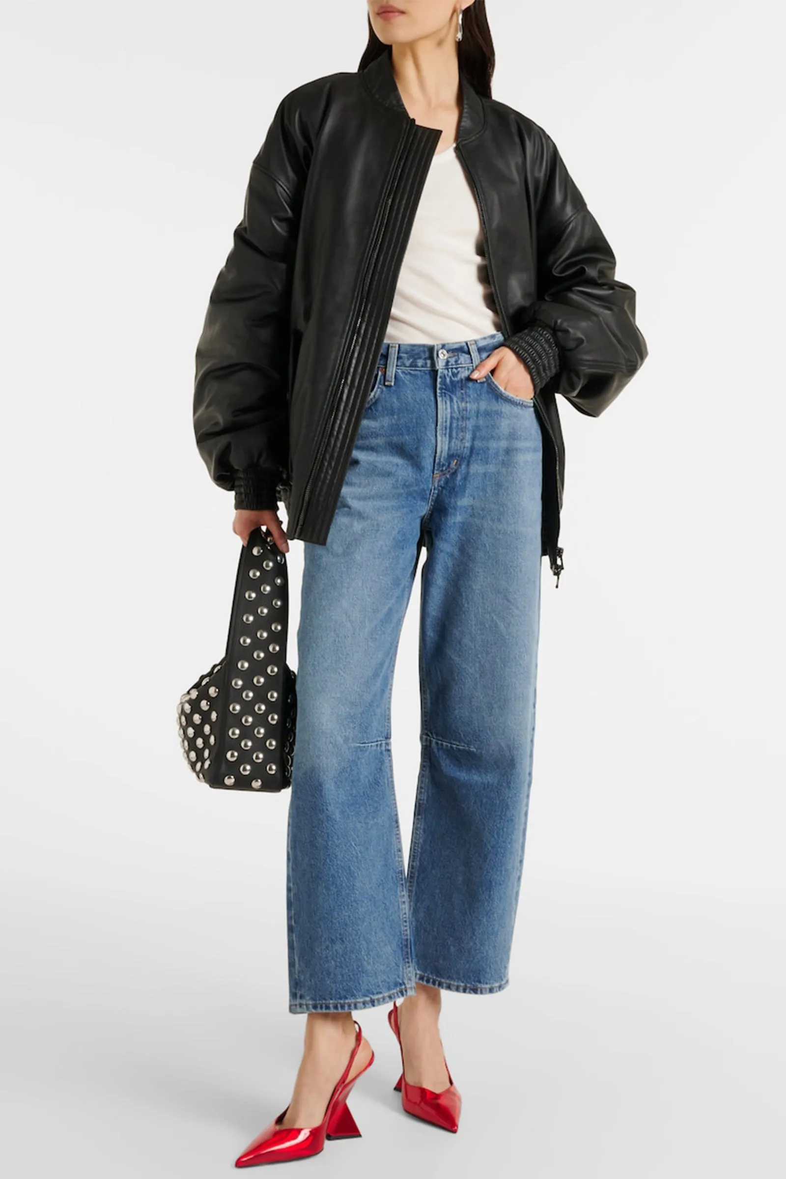 Miro High-Rise Cropped Barrel-Leg Jeans