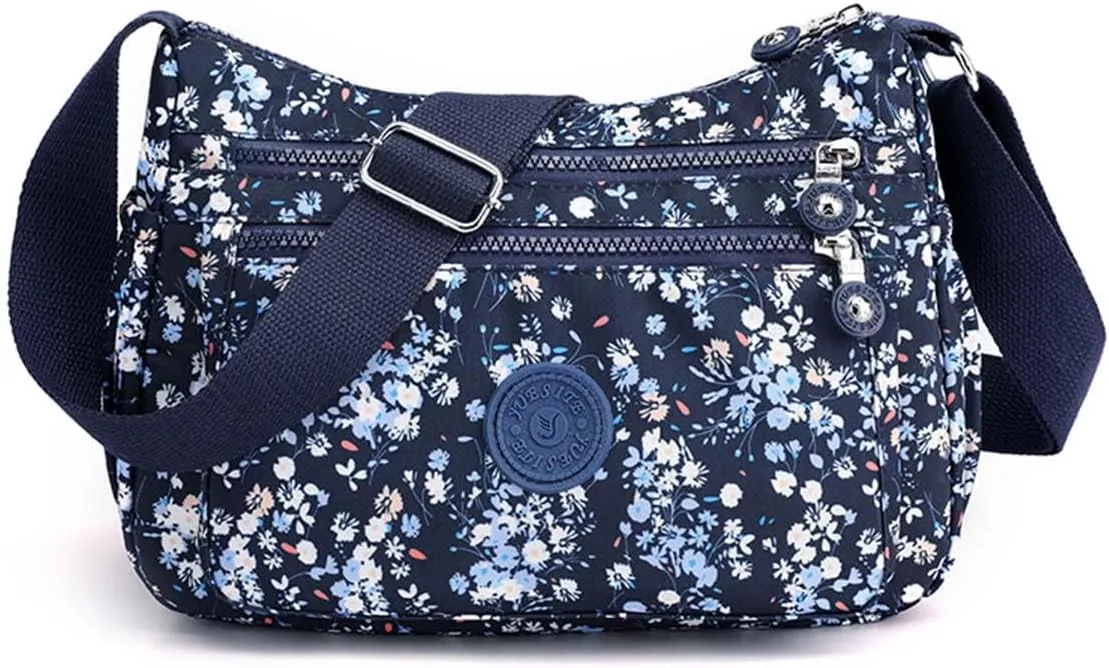 MLAFE Women Shoulder Handbag Nylon Multi-Pocket Crossbody Purse Bags for Women Travel Shoulder Bag for Travel/Shopping/Hiking
