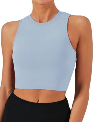 Natural Feelings Nudi Sports Bras for Women Removable Padded Yoga Tank Tops Sleeveless Fitness Workout Crop Tops