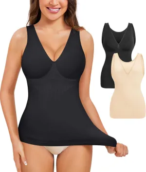 Nebility Shapewear Tummy Control Tank Tops for Women Compression Camisole Tanks V-Neck Cami Shirts Top