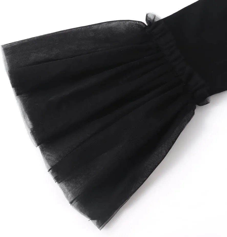 Noomelfish Girls Ruffle Leggings Tulle Bell Bottoms Flare Pants Trousers (3-10 Years)