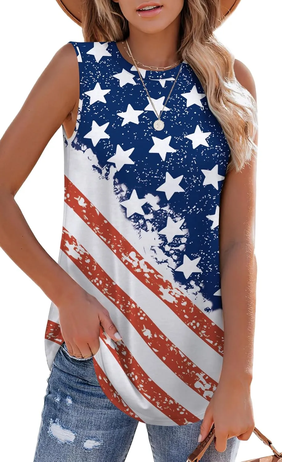 OFEEFAN High Neck Tank Tops for Women Loose Fit Sleeveless Top Summer Clothes Womens Tunic Tops to Wear with Leggings