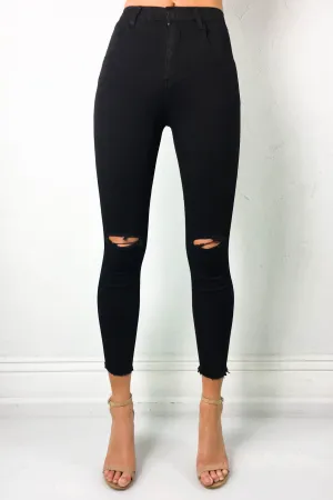 Paige High Rise Rip Jeans