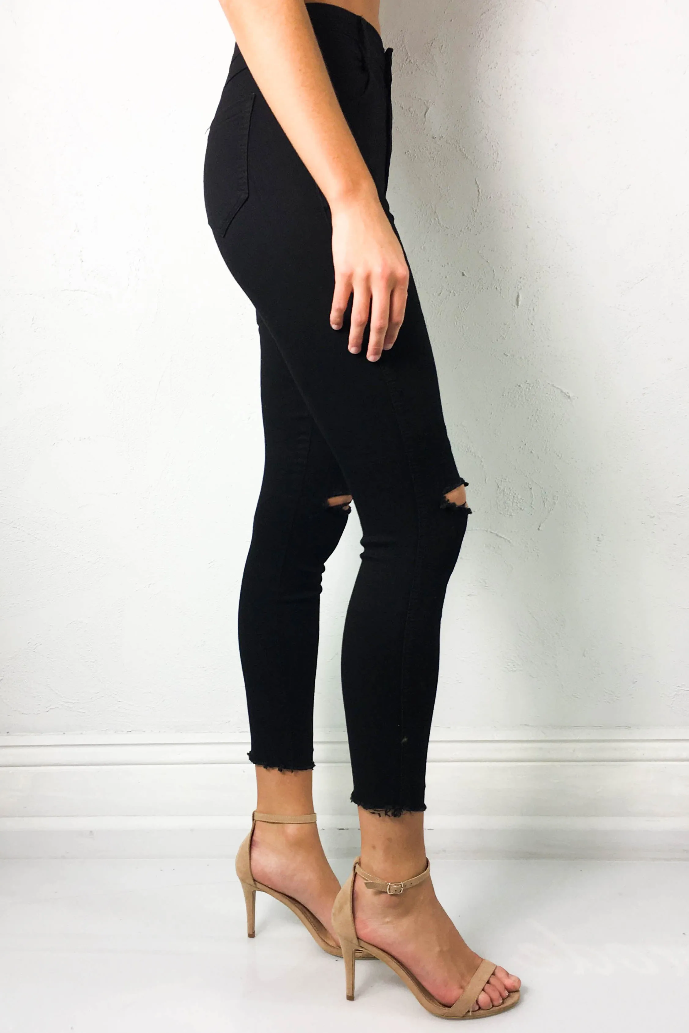 Paige High Rise Rip Jeans