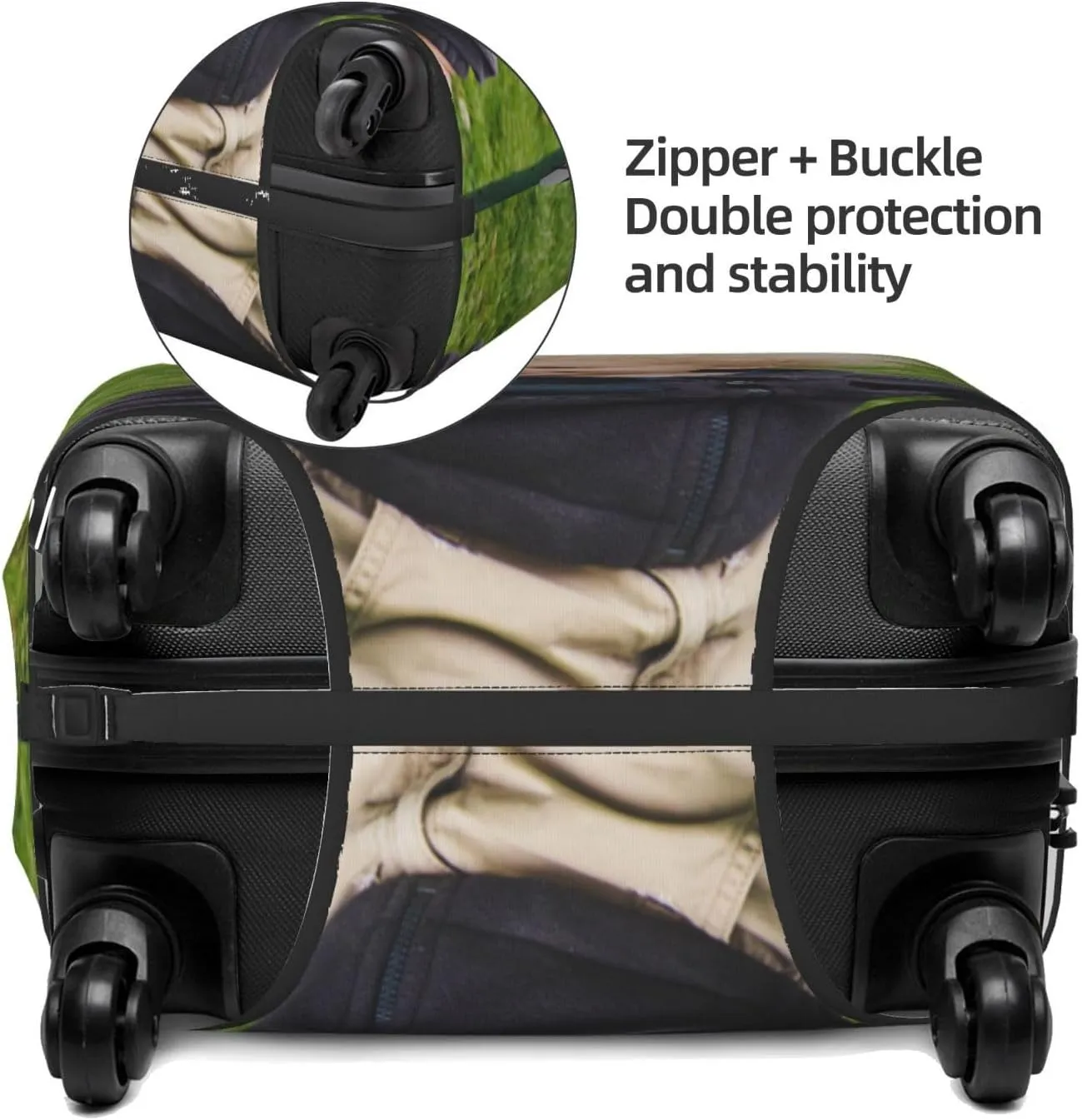 Personalized Photo Luggage Covers for Suitcase, Custom Travel Carry on Cover Protector Wrap Gift for Men Women Kids Couples Business Travelers Customized Suitcase Wrap S Fits 18-21 In