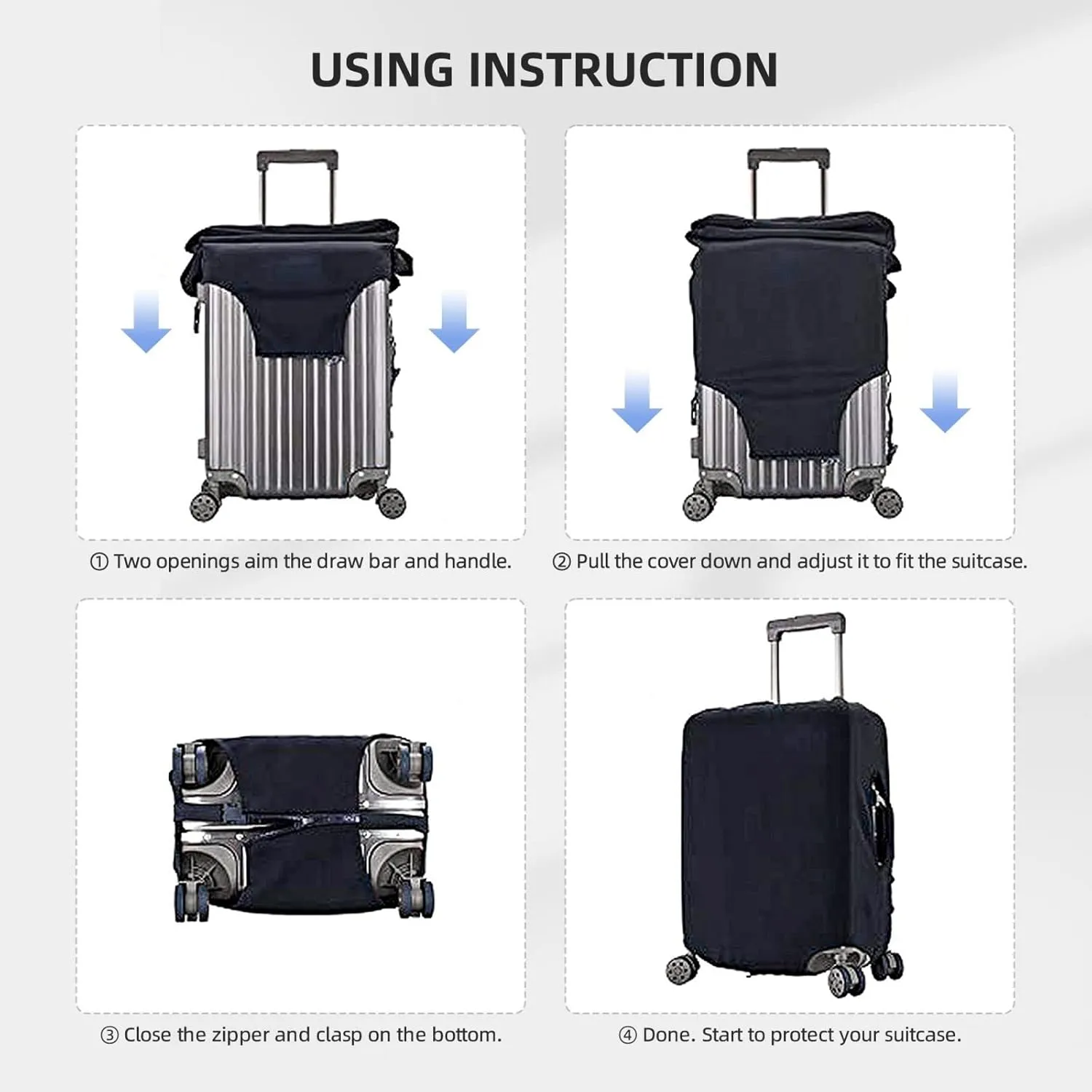 Personalized Photo Luggage Covers for Suitcase, Custom Travel Carry on Cover Protector Wrap Gift for Men Women Kids Couples Business Travelers Customized Suitcase Wrap S Fits 18-21 In