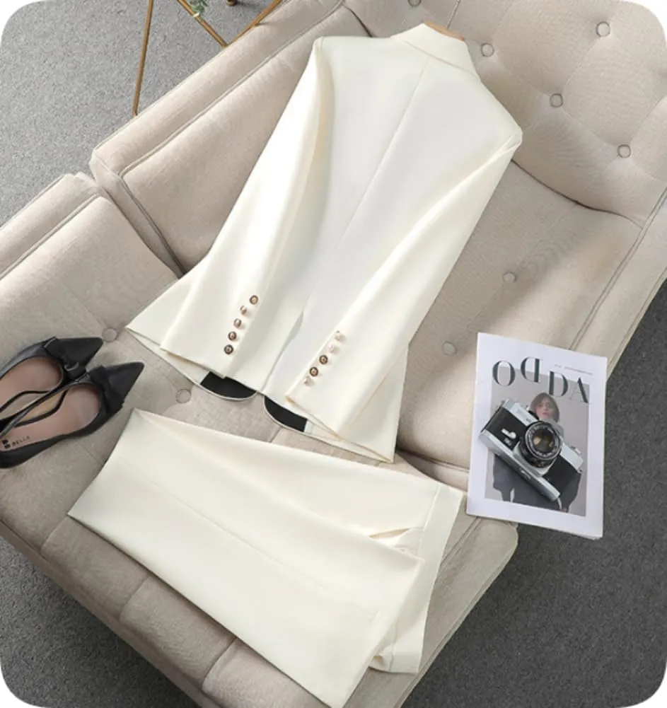 Plus Size Business Womens Suitng Tuxedo Set Pant Suits for Women Dressy for Wedding Guest