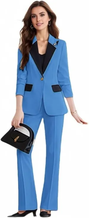 Plus Size Business Womens Suitng Tuxedo Set Pant Suits for Women Dressy for Wedding Guest