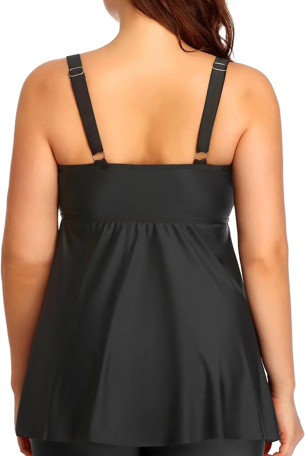 Plus Size Tankini Tops for Women Only - Flowy Bathing Suits Tops Modest Swimsuit No Bottom