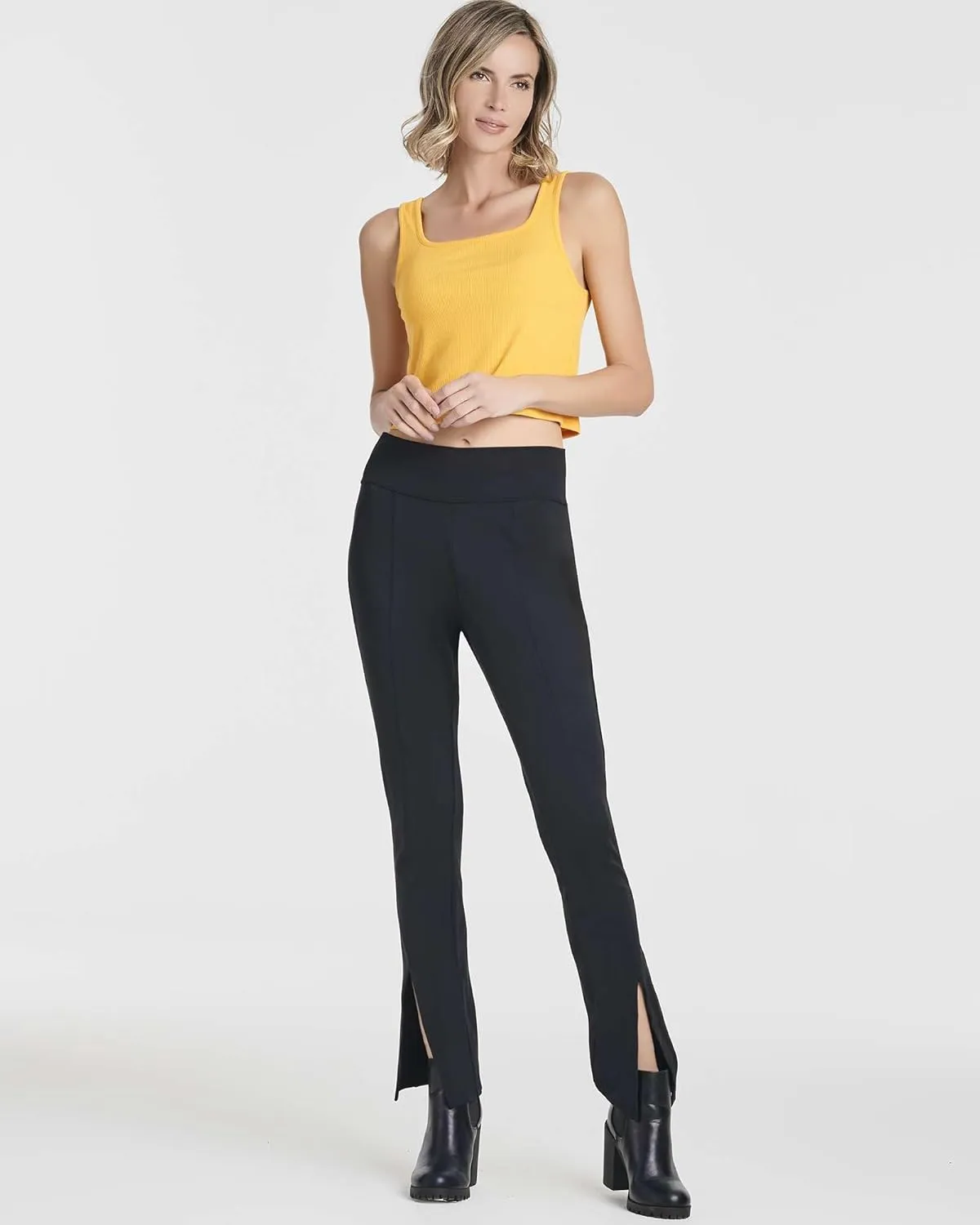 Real Essentials 5 Pack: Women's Soft Knit Ribbed Square Neck Cropped Tank Top - Sleeveless Crop Tops