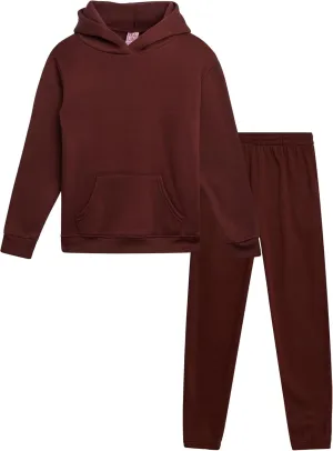 Real Love Girls' Jogger Set - 2 Piece Basic Fleece Pullover Hoodie and Sweatpants (7-16)