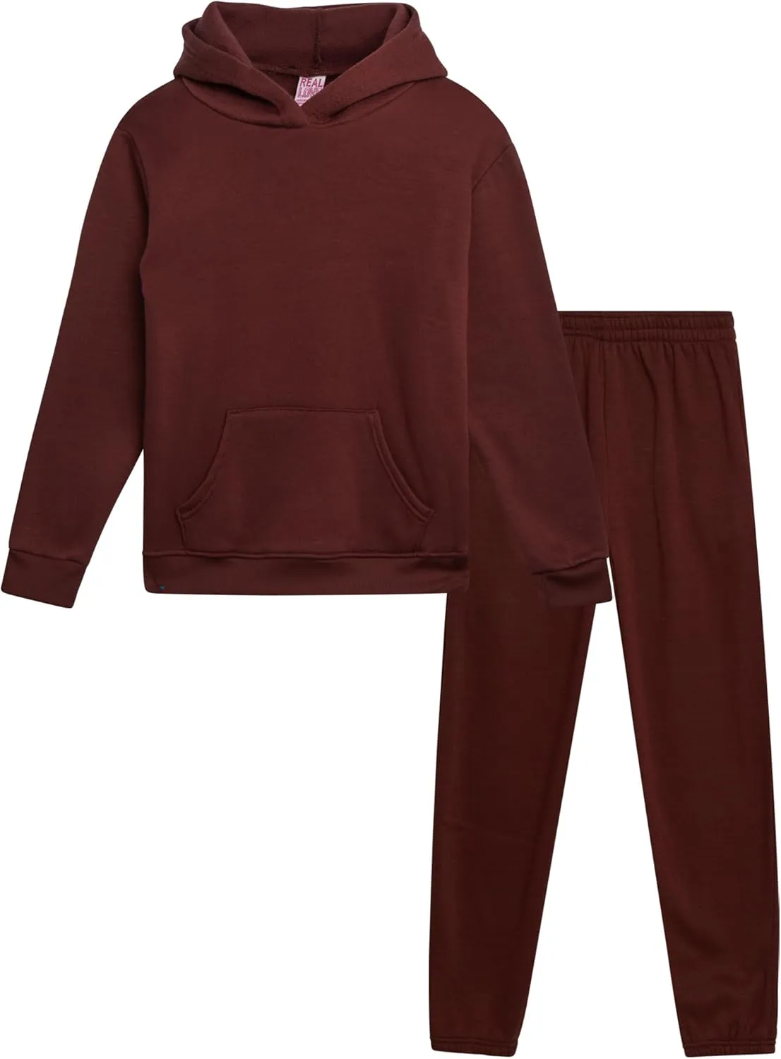 Real Love Girls' Jogger Set - 2 Piece Basic Fleece Pullover Hoodie and Sweatpants (7-16)