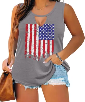 RITERA Plus Size Tank Tops for Women V/Round Neck Summer Sleeveless Basic Pleated Shirt Keyhole Tank XL-5XL
