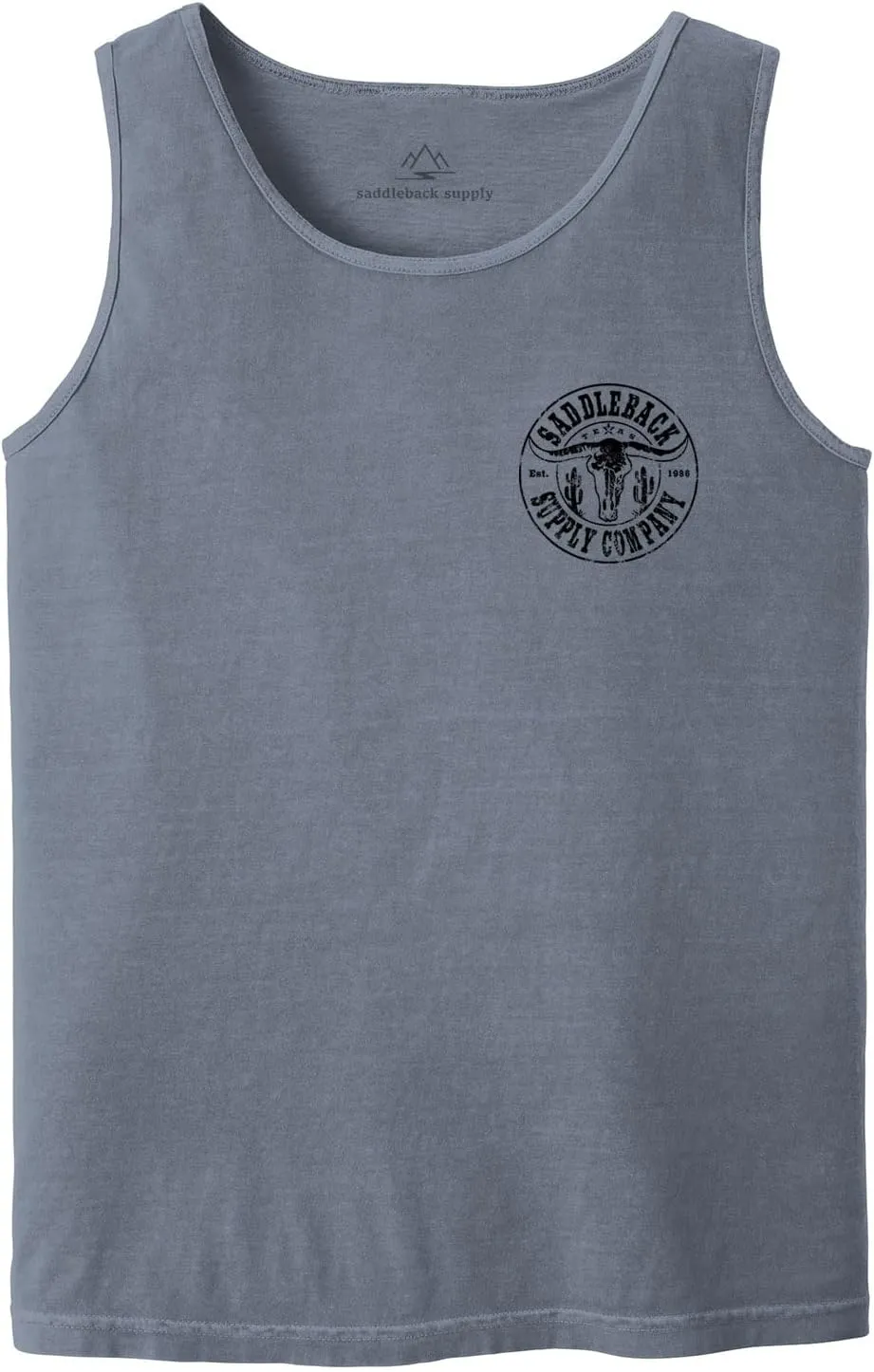 Saddleback Supply Men's Desert Skull Logo Garment Dyed Tanks