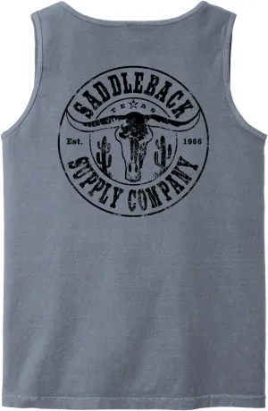Saddleback Supply Men's Desert Skull Logo Garment Dyed Tanks