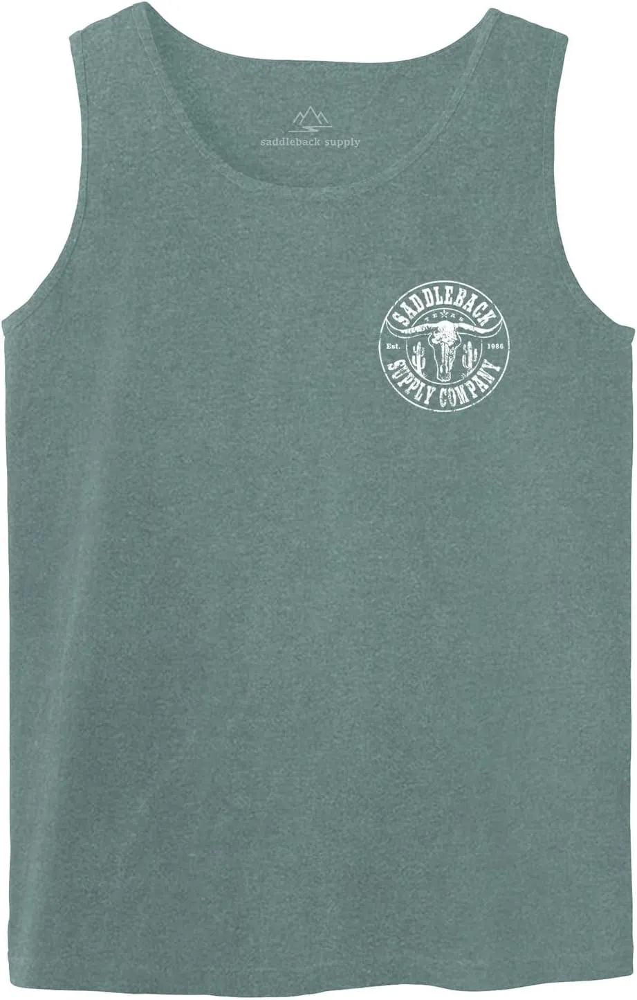 Saddleback Supply Men's Desert Skull Logo Garment Dyed Tanks