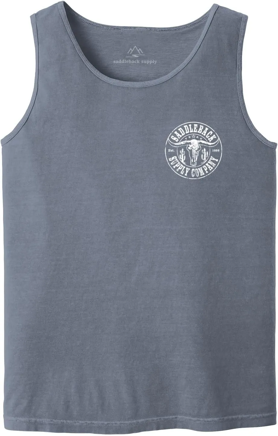 Saddleback Supply Men's Desert Skull Logo Garment Dyed Tanks