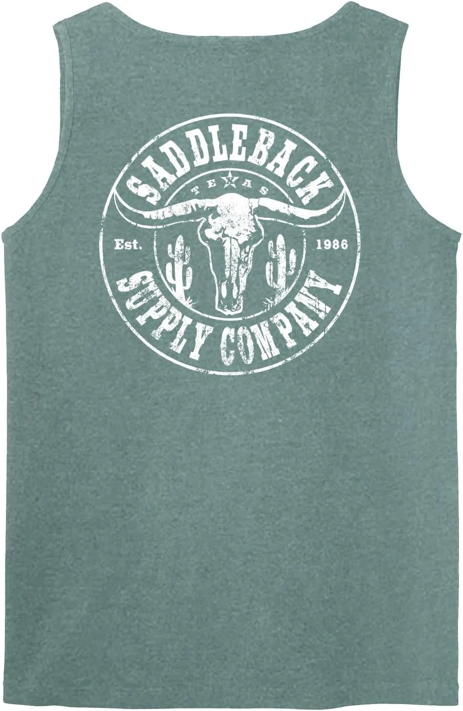 Saddleback Supply Men's Desert Skull Logo Garment Dyed Tanks