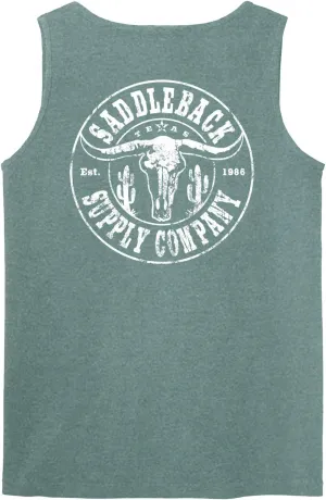 Saddleback Supply Men's Desert Skull Logo Garment Dyed Tanks