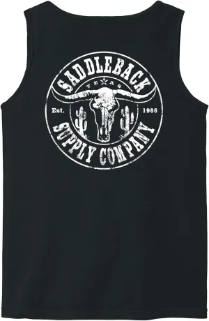 Saddleback Supply Men's Desert Skull Logo Garment Dyed Tanks
