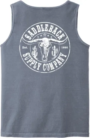 Saddleback Supply Men's Desert Skull Logo Garment Dyed Tanks
