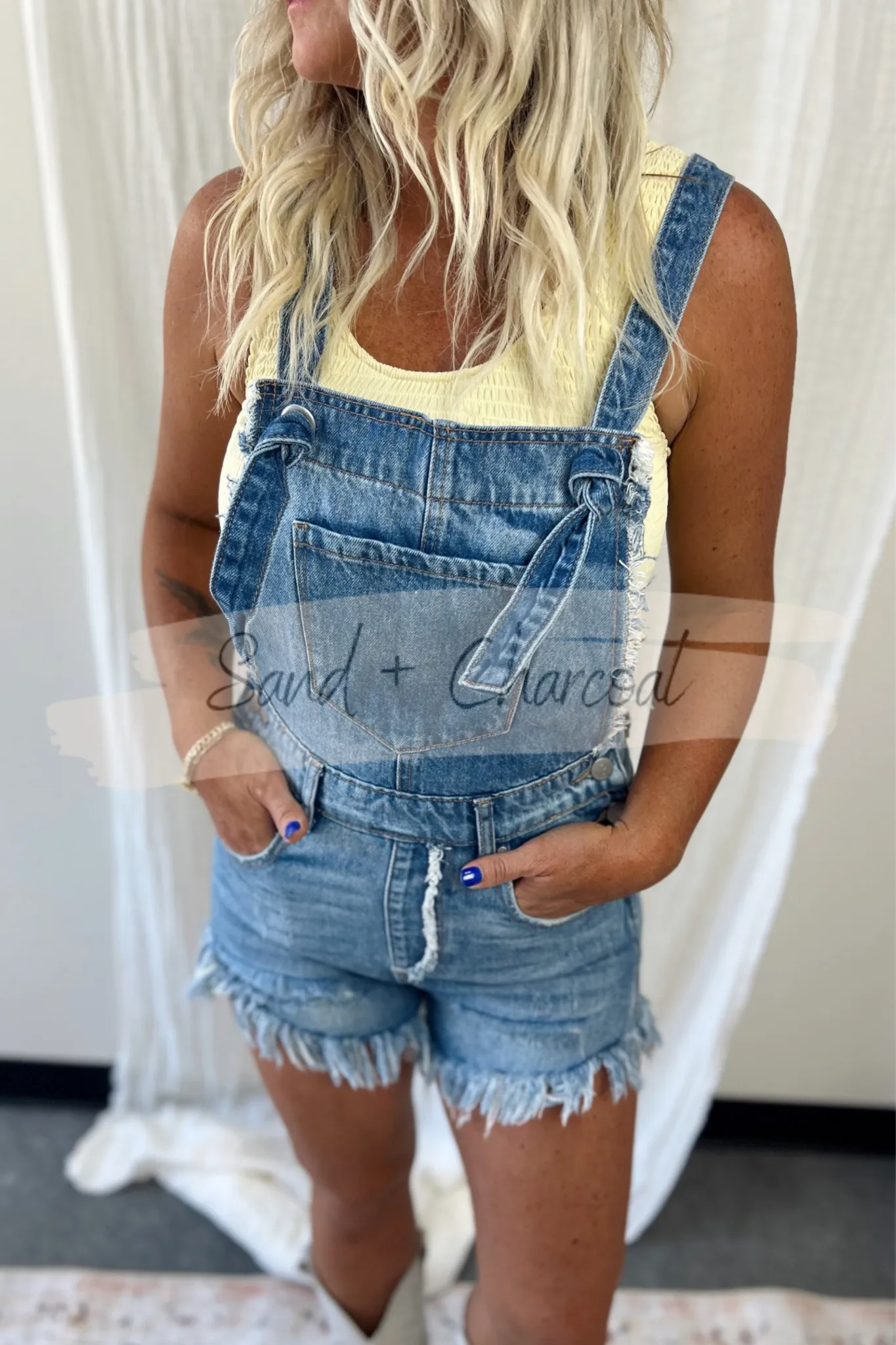 Savannah Denim Overalls Shorts - FINAL SALE