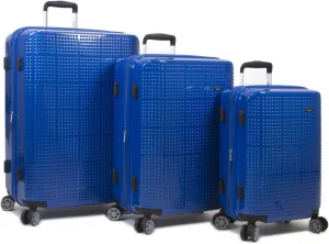 Seaside Serenity Hardside 3-Piece Expandable Spinner Luggage Set - Blue, 20" X 13.5" X 10", 6.8 Lb - Polycarbonate, TSA Lock, Expandable, Spinner Wheels