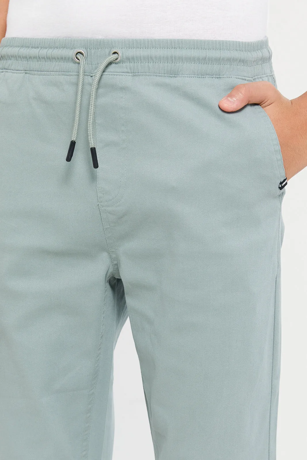 Senior Boys Mint Pull On Trouser Shorts