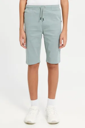 Senior Boys Mint Pull On Trouser Shorts