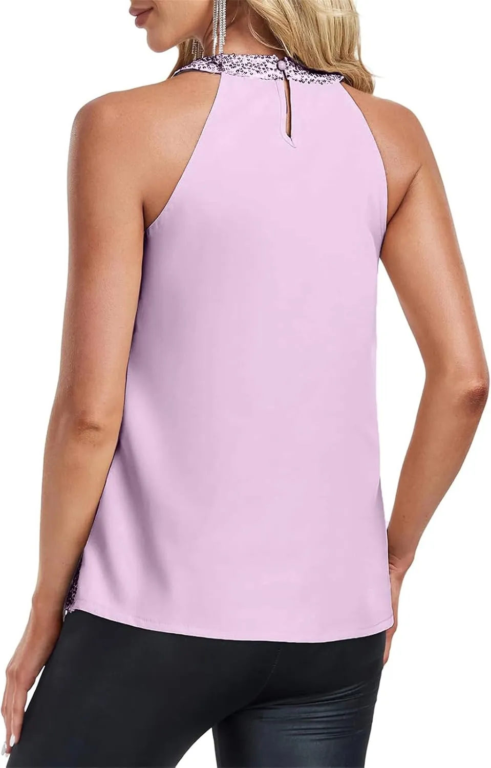 Sequin Tops for Women Sparkly Tops Sleeveless Halter Tank Concert Outfits Party Club Cocktail Vest Disco Clothes