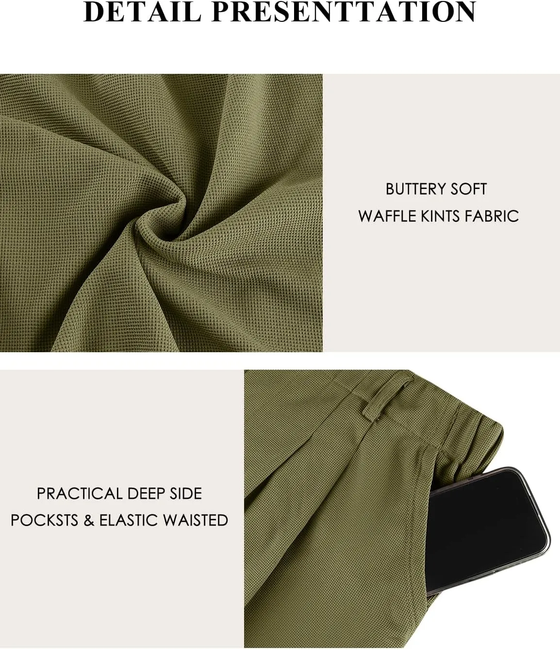 SeSe Code Women's Wide Leg Pants Elastic High Waisted Waffle Knit Casual Slacks Work Business Palazzo Trousers with Pockets